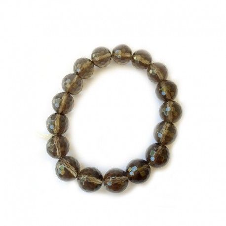 Pulsera Cuarzo Ahumado Bola Facetada 12 mm Pulsera Cuarzo Ahumado Bola Facetada 12 mm