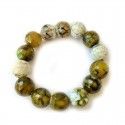 Pulsera de Ópalo Verde Facetada Bola 12 mm