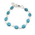 Pulsera de Turquesa Plata 19 cm
