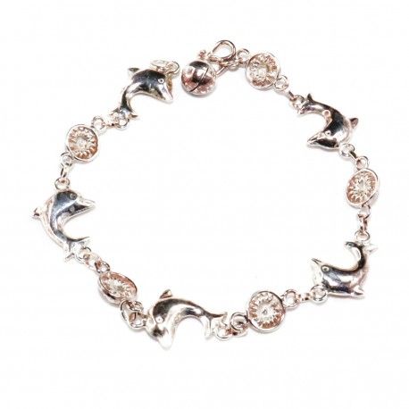 Pulsera Delfines en Plata de Ley