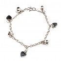 Pulsera de corazones Plata 19 cm