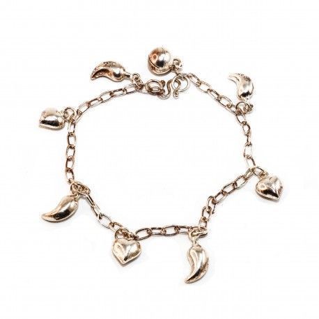 Pulsera Corazones Plata de Ley 