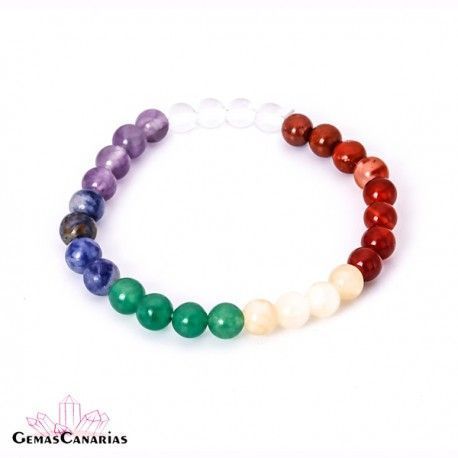 Pulsera de Chakras Bola Lisa 6 mm Pulsera de Chakras Bola Lisa 6 mm
