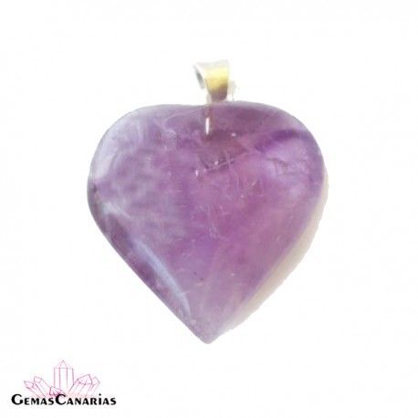 Colgante Corazon Amatista Grande Plata De Ley
