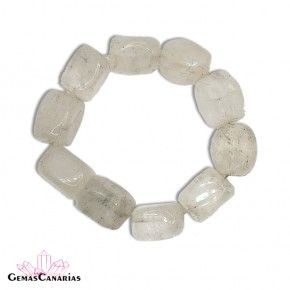 Pulsera de Cuarzo Blanco en Rodado