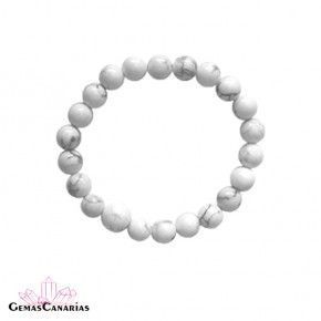 Pulsera de Howlita Blanca 6 mm