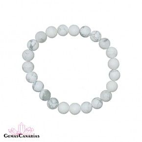 Pulsera de Howlita Blanca 8 mm