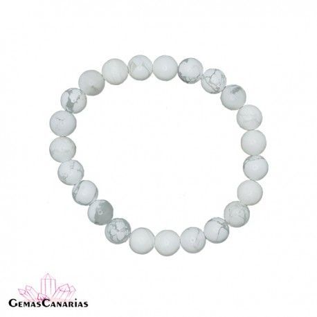 Pulsera de Howlita Blanca 8 mm