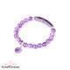 Pulsera de Amatista Rectángulo Charm Bola 8 mm.