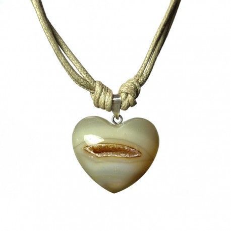 Collar Corazón de Agata con Plata | Pieza Exlusiva