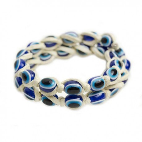Pulsera Ojo Turco Cordon Beige