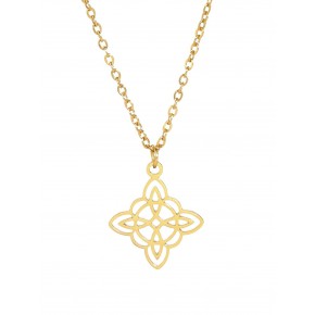 Colgante Nudo de Brujas Dorado de Acero