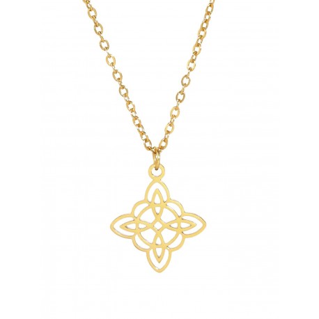 Colgante Nudo de Brujas Dorado de Acero