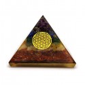 Pirámide de Orgonita 7 Chakras Flor de la Vida