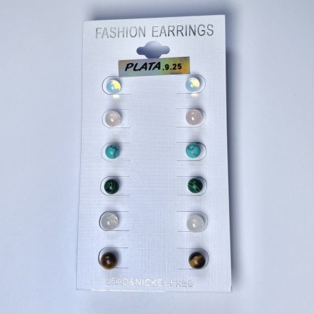 Set de Pendientes de Mineral en Bola