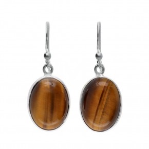 Pendientes de Ojo de Tigre en Plata
