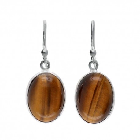 Pendientes de Ojo de Tigre en Plata