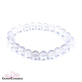 Pulsera de Cuarzo Blanco 6 mm