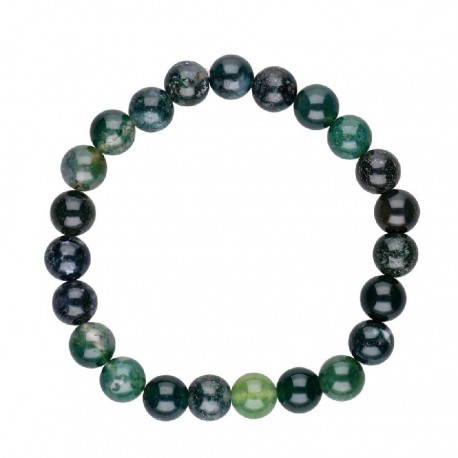 Pulsera de Ágata Musgo 8 mm Pulsera de Ágata Musgo 8 mm