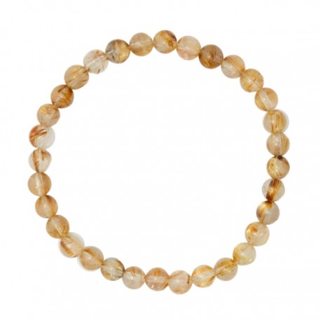 Pulsera de Cuarzo Rutilado 4 mm