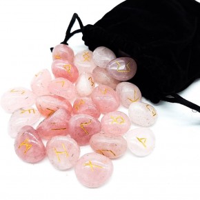 Runas Vikingas de Cuarzo Rosa