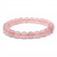 Pulsera Bola de Cuarzo Rosa 8 mm